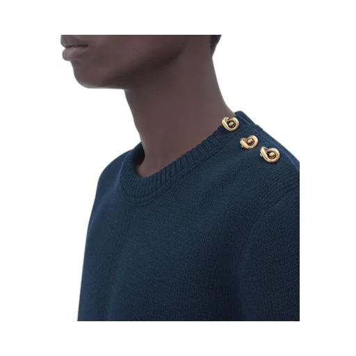 Wool Jumper With Metal Knot Buttons