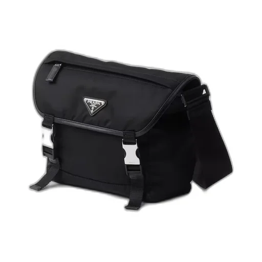 Re-Nylon and Saffiano leather shoulder bag