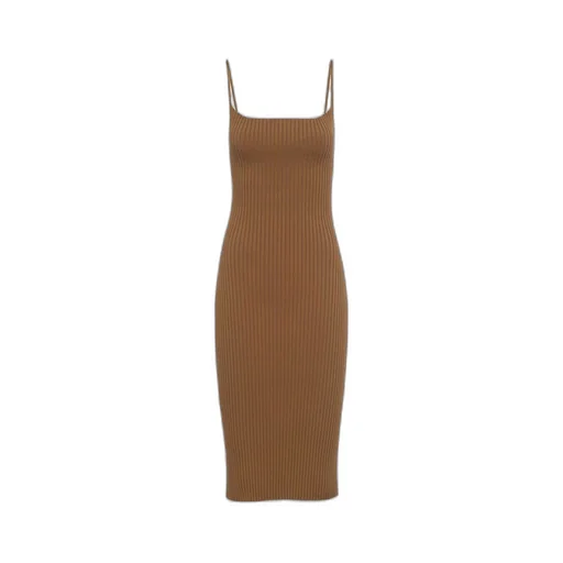 Ribbed knit cotton dress