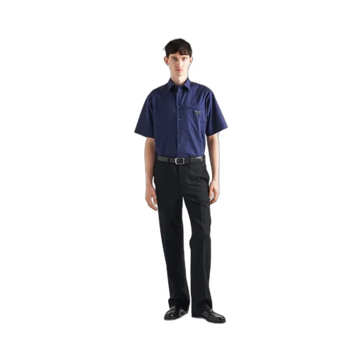 Short-sleeved cotton shirt
