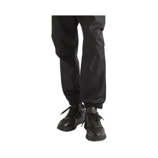 Leather and Re-Nylon high-top sneakers