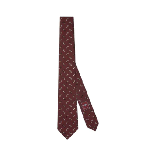 Horsebit silk jacquard tie