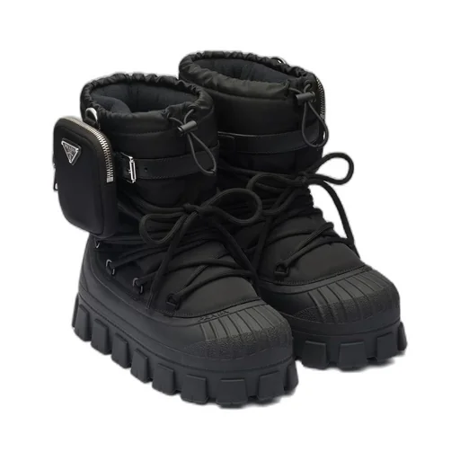 Re-Nylon gabardine après-ski boots with pouch