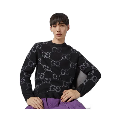 Wool jumper with GG intarsia