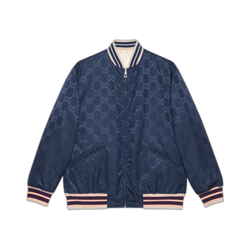Nylon canvas reversible zip jacket