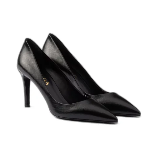 Patent Saffiano leather pumps