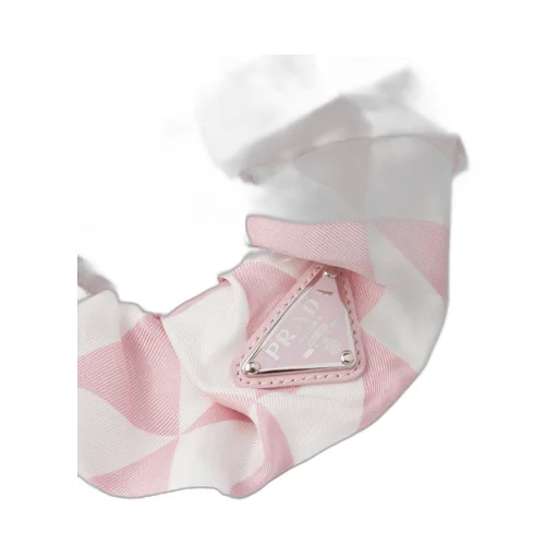 Printed silk twill scrunchie