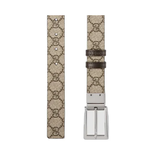 Reversible belt with rectangular buckle