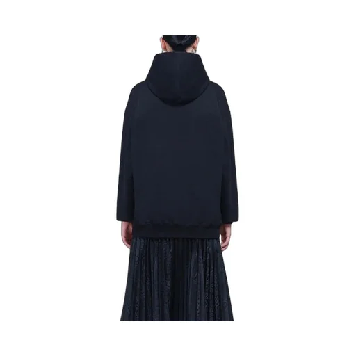 Loose hooded Long Sleeves Hoodie Black