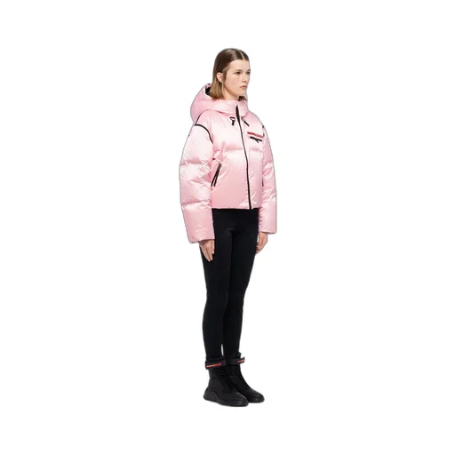 Cropped technical Re-Nylon down jacket