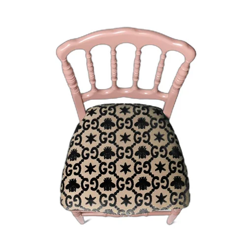 Wood chair with GG bees and stars