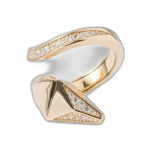 Eternal Gold snake ring in yellow gold and diamonds