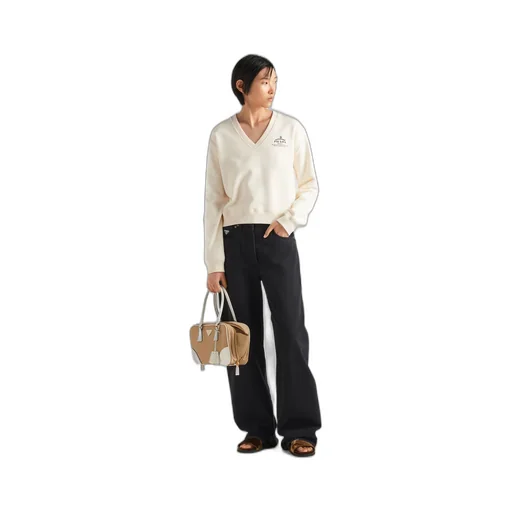 Cotton V-neck sweatshirt