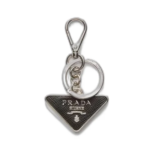 Saffiano Leather and Metal Keychain