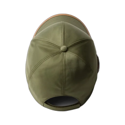 Re-Nylon and leather baseball cap