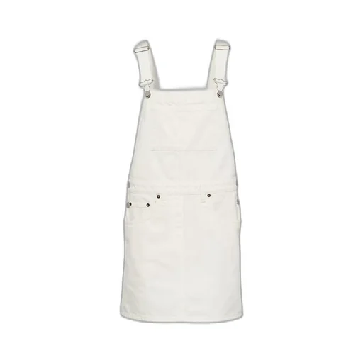 Denim overall mini-dress