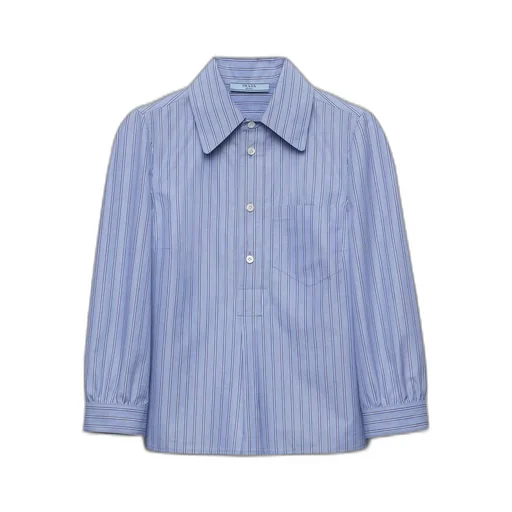 Striped poplin blouse