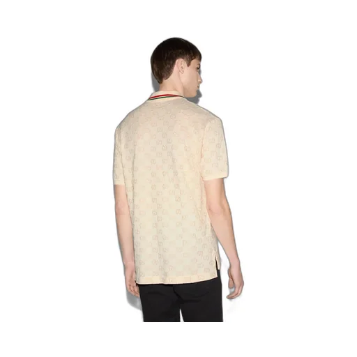 Cotton piquet polo with GG