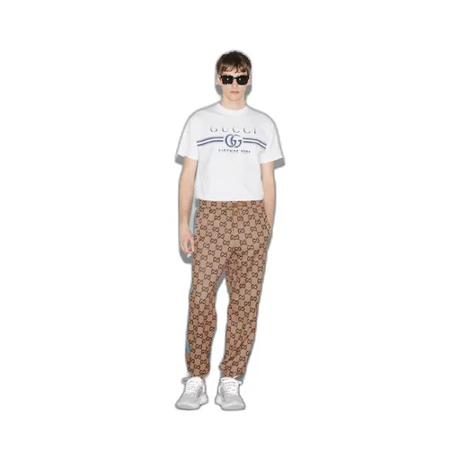Technical jersey GG print jogging pant