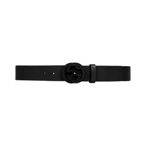 Leather belt with interlocking G buckle