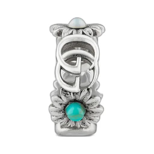Double G mother of pearl ring