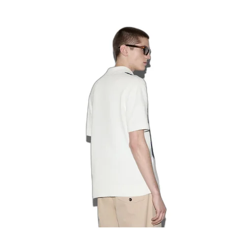 Cotton blend terry knit polo shirt
