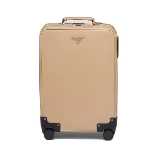 Saffiano leather trolley