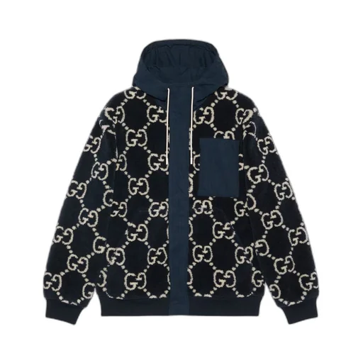 GG fuzzy fabric jacquard jacket