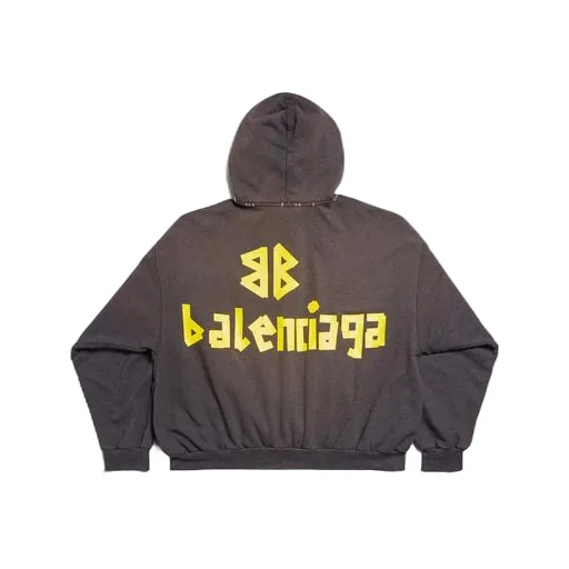 Tape Type Ripped Pocket Hoodie Large Fit