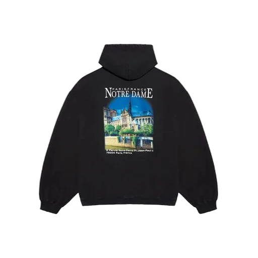landscape Loose Hoodie Black