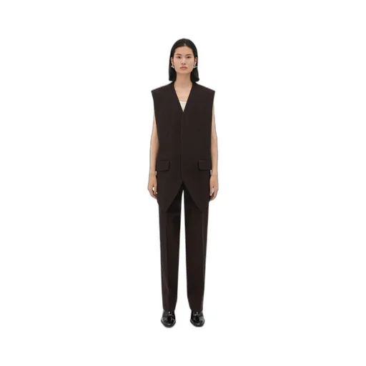 Structured Cotton Melange Double Gilet
