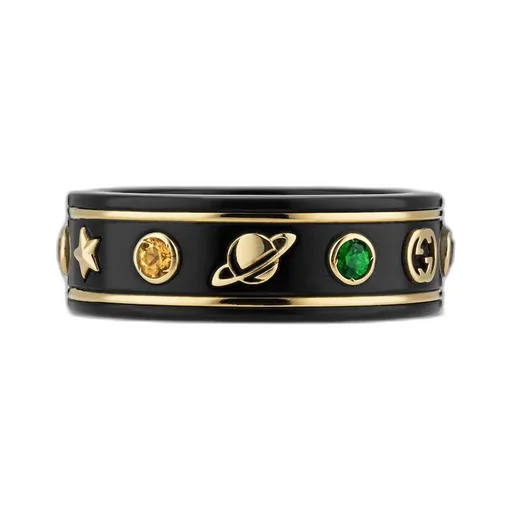 Icon ring with gemstones