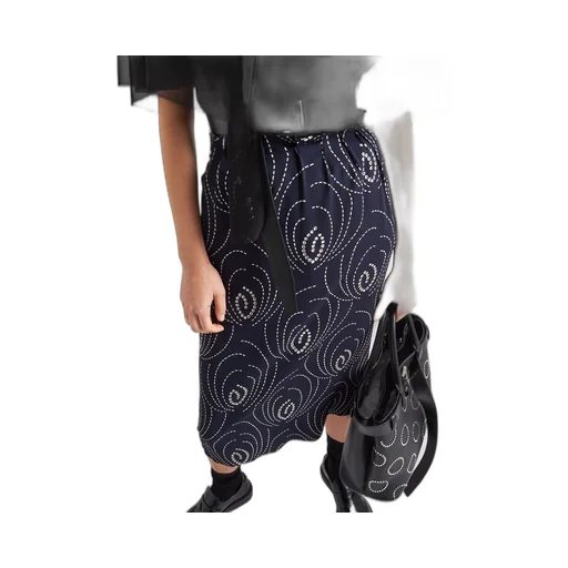 Printed sablé skirt