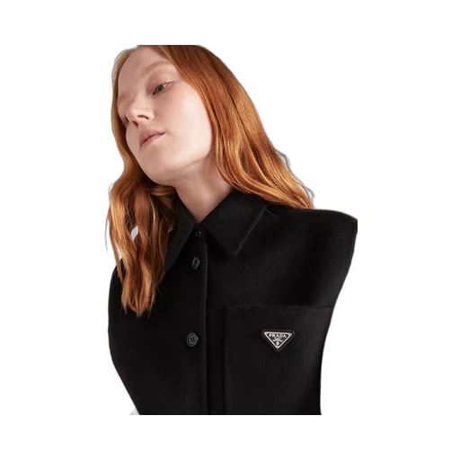Single-breasted cashgora vest