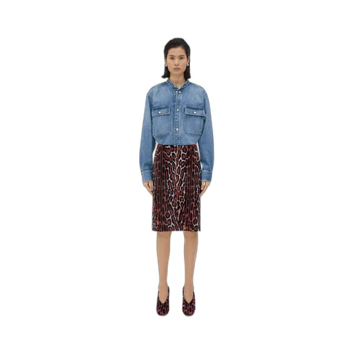 Leopard Print Shearling Skirt