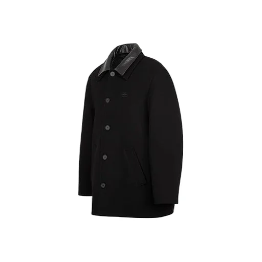 Double Collar Wool-Blend Coat