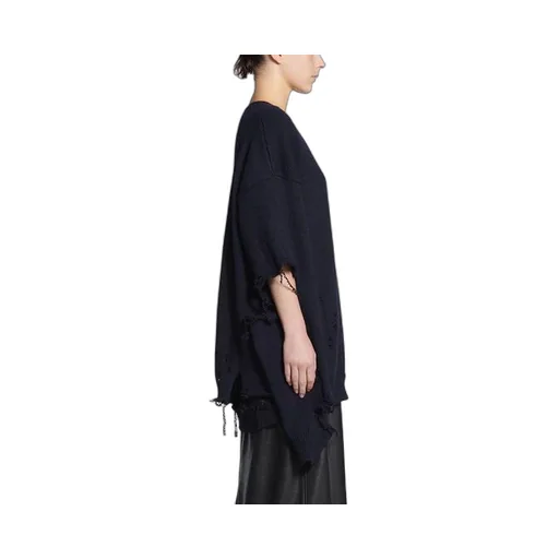 Destroyed V-Neck Knit Sweater