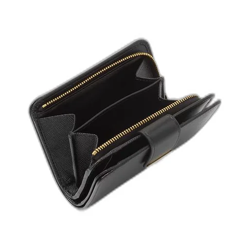 Small Saffiano and smooth leather wallet