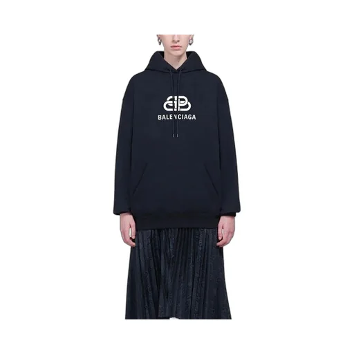 Loose hooded Long Sleeves Hoodie Black