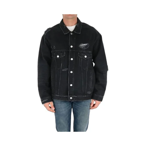 Barcode Destroyed Denim Jacket