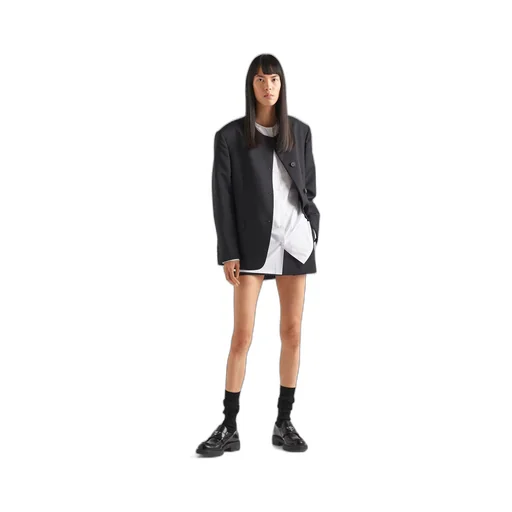 Single-breasted kid mohair jacket