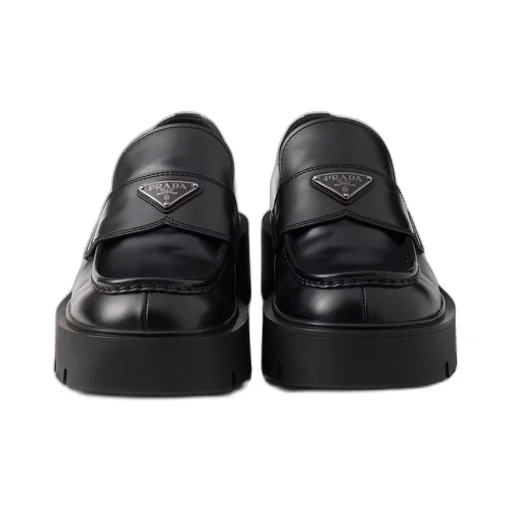 Brushed leather loafers