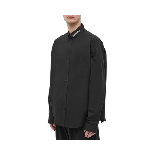 Logo Collar Long Sleeve Button Down Shirt