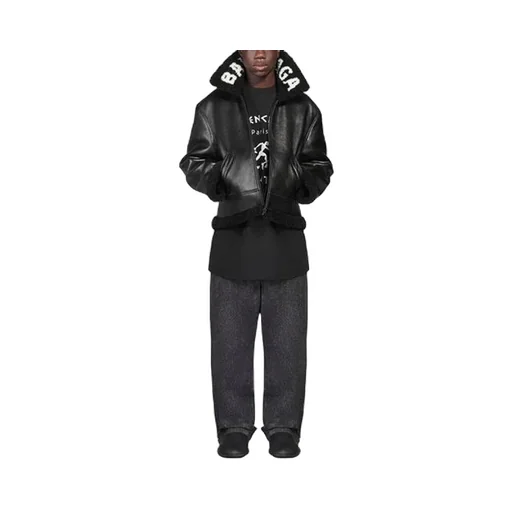Cocoon Leather Aviator Jacket