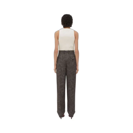 Wool And Cotton Pied De Poule Trousers