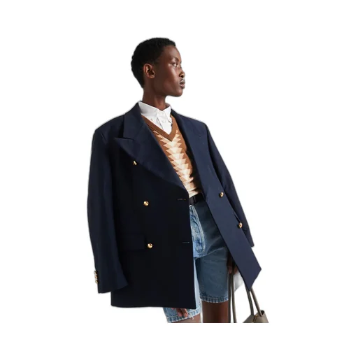 Double-breasted cotton satin jacket