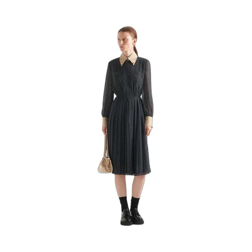 Polka-dot georgette dress