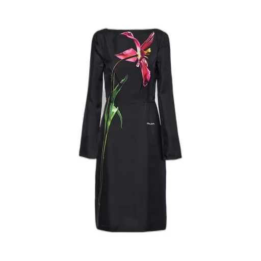 Printed twill dress