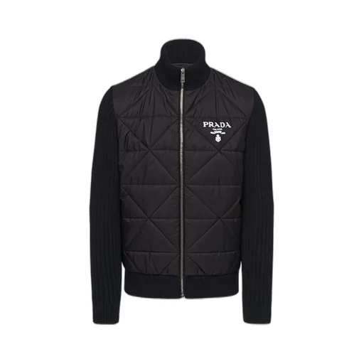 Quilted Re-Nylon and cashmere jacket
