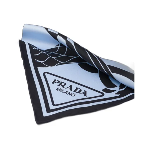 Printed silk twill scarf